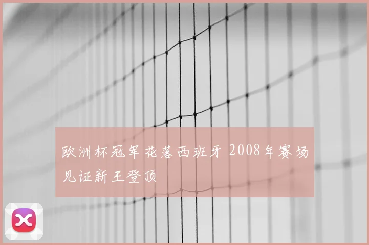 欧洲杯冠军花落西班牙 2008年赛场见证新王登顶